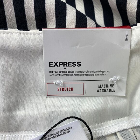 New Express Striped High Rise Wide Leg Culotte Pant Women's Size 10 - Picture 4 of 12